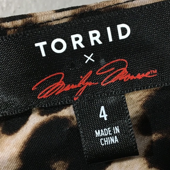 Torrid X Marilyn Monroe Collection Leopard Animal Print Ruched Midi Dress Size 4 - Picture 6 of 9